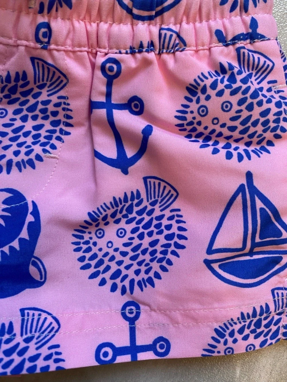 NWT The Beaufort Bonnet Company Coastal Tortola Print Swim Trunks Boys 0-6M